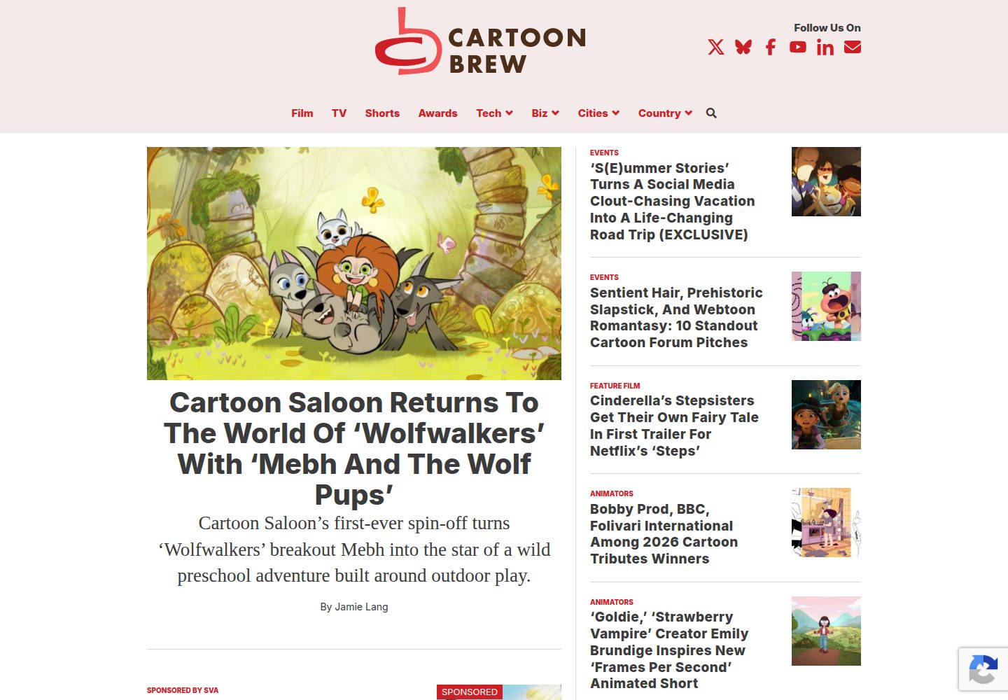 Cartoon Brew website screenshot