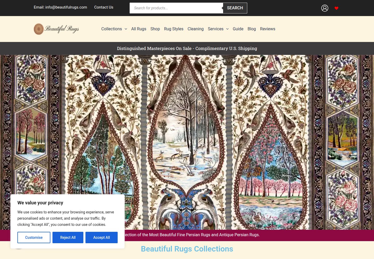 Beautiful Rugs website screenshot