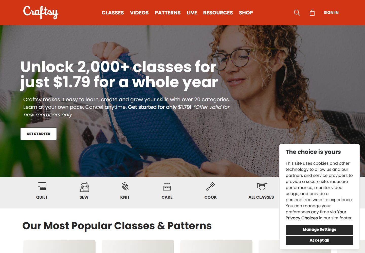 Craftsy website screenshot