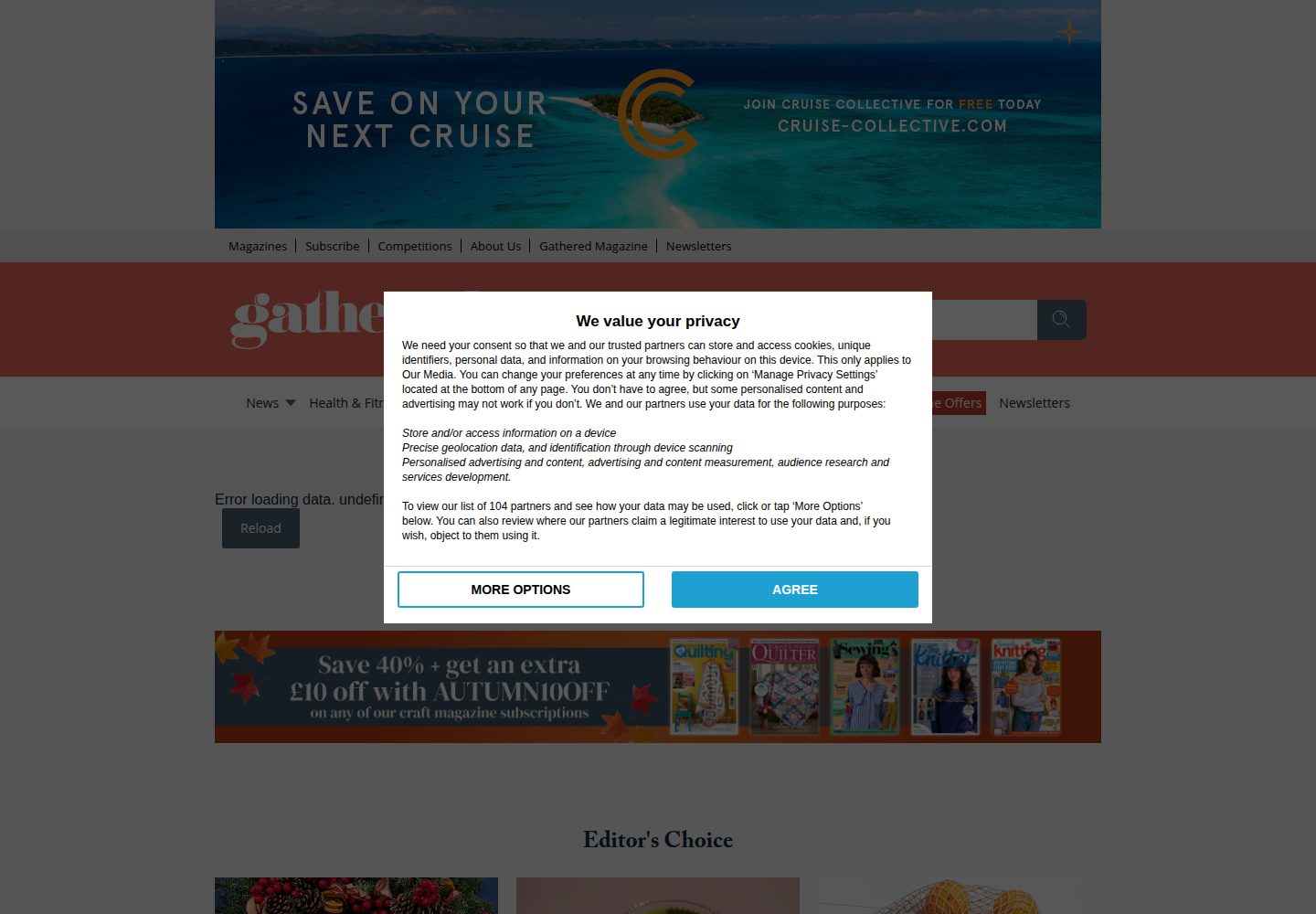 Gathered website screenshot