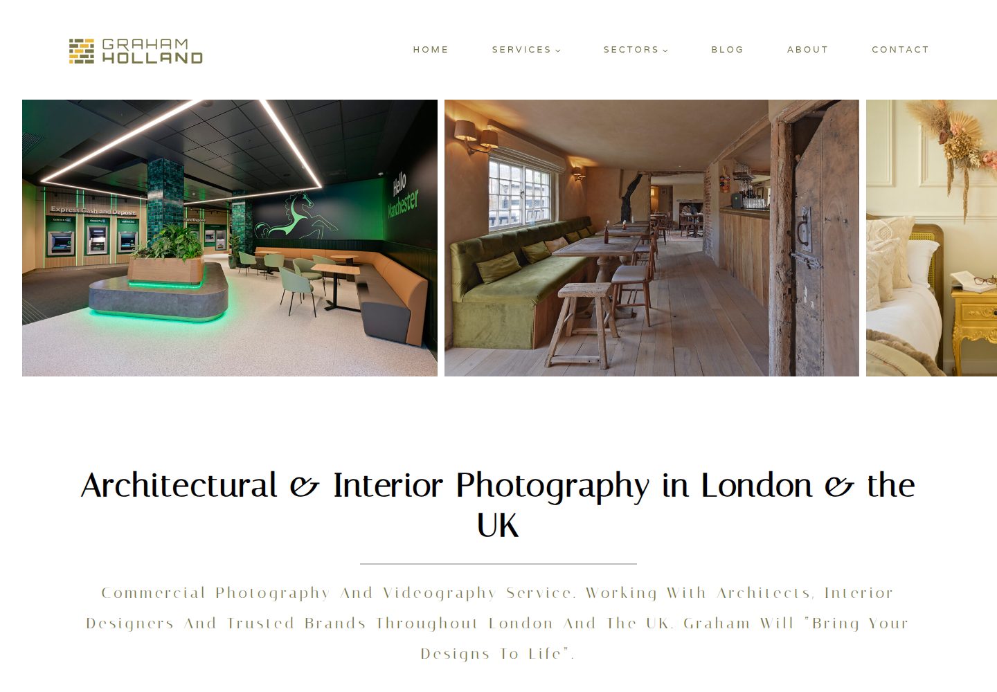 Architecture & Interior Photographer in London website screenshot