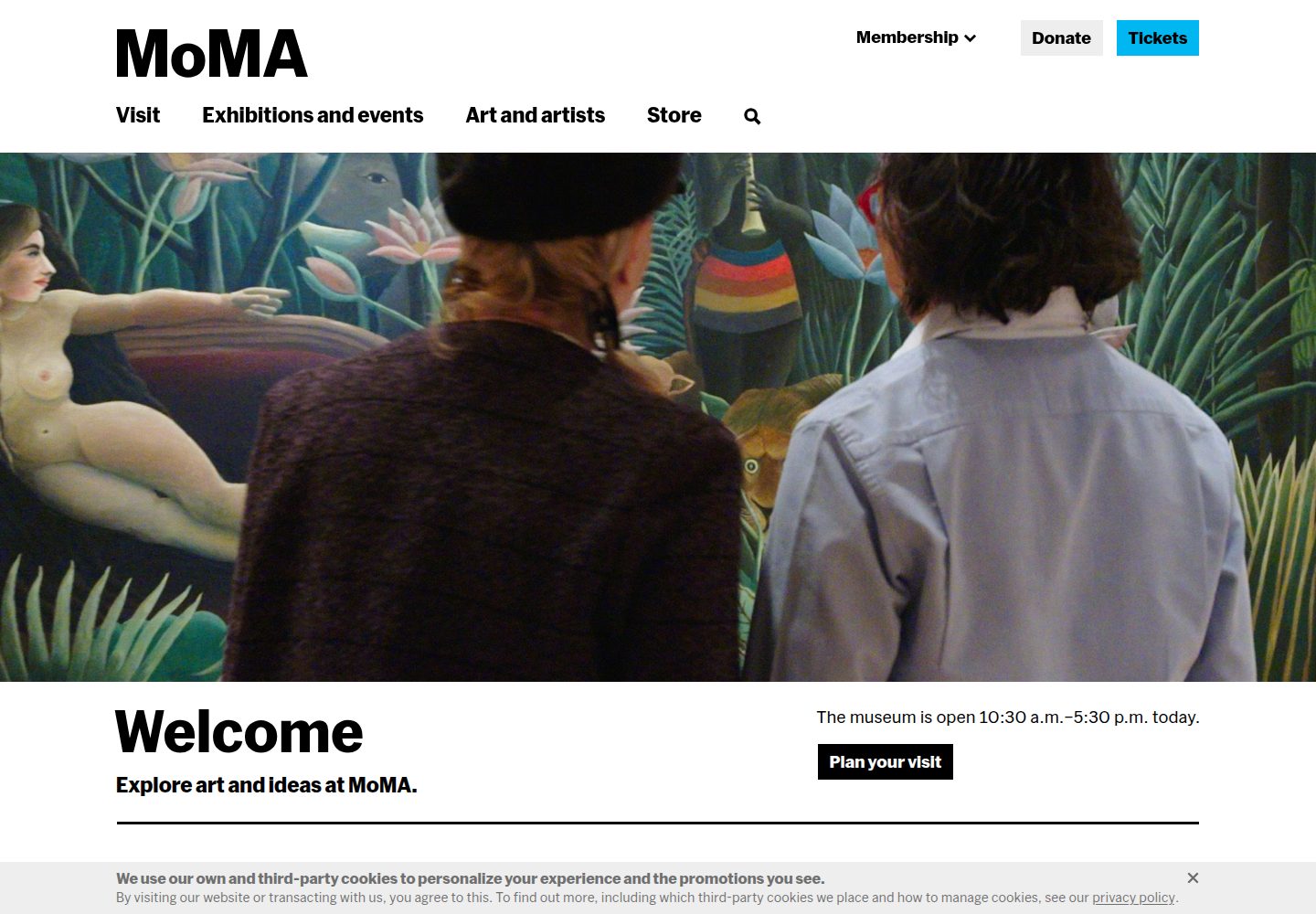 Museum of Modern Art website screenshot
