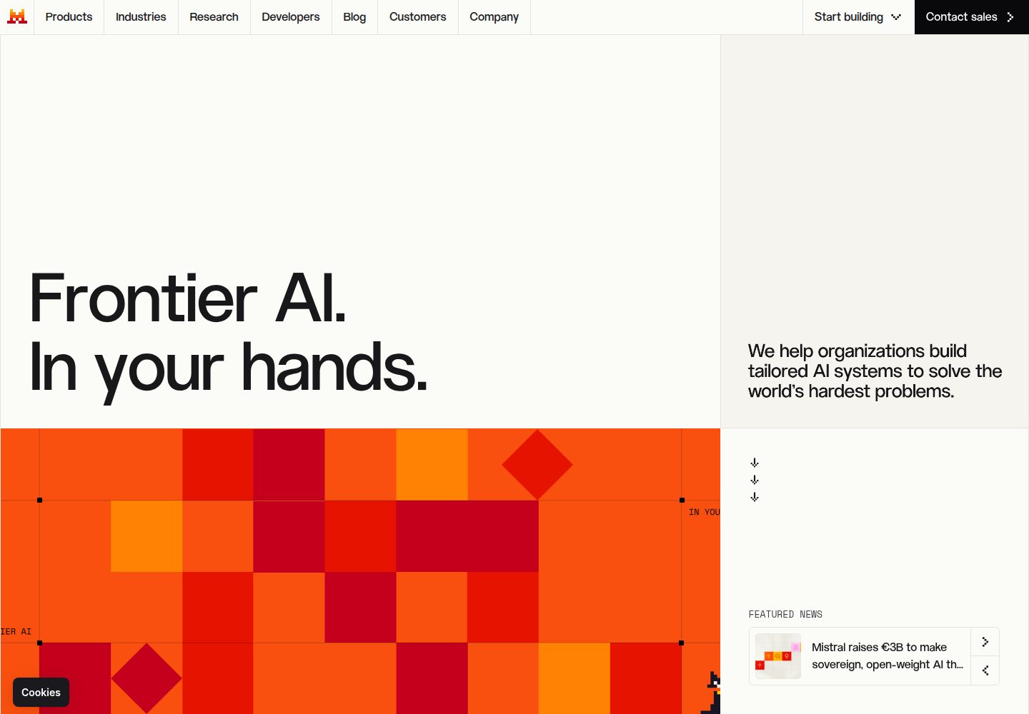 Mistral AI website screenshot