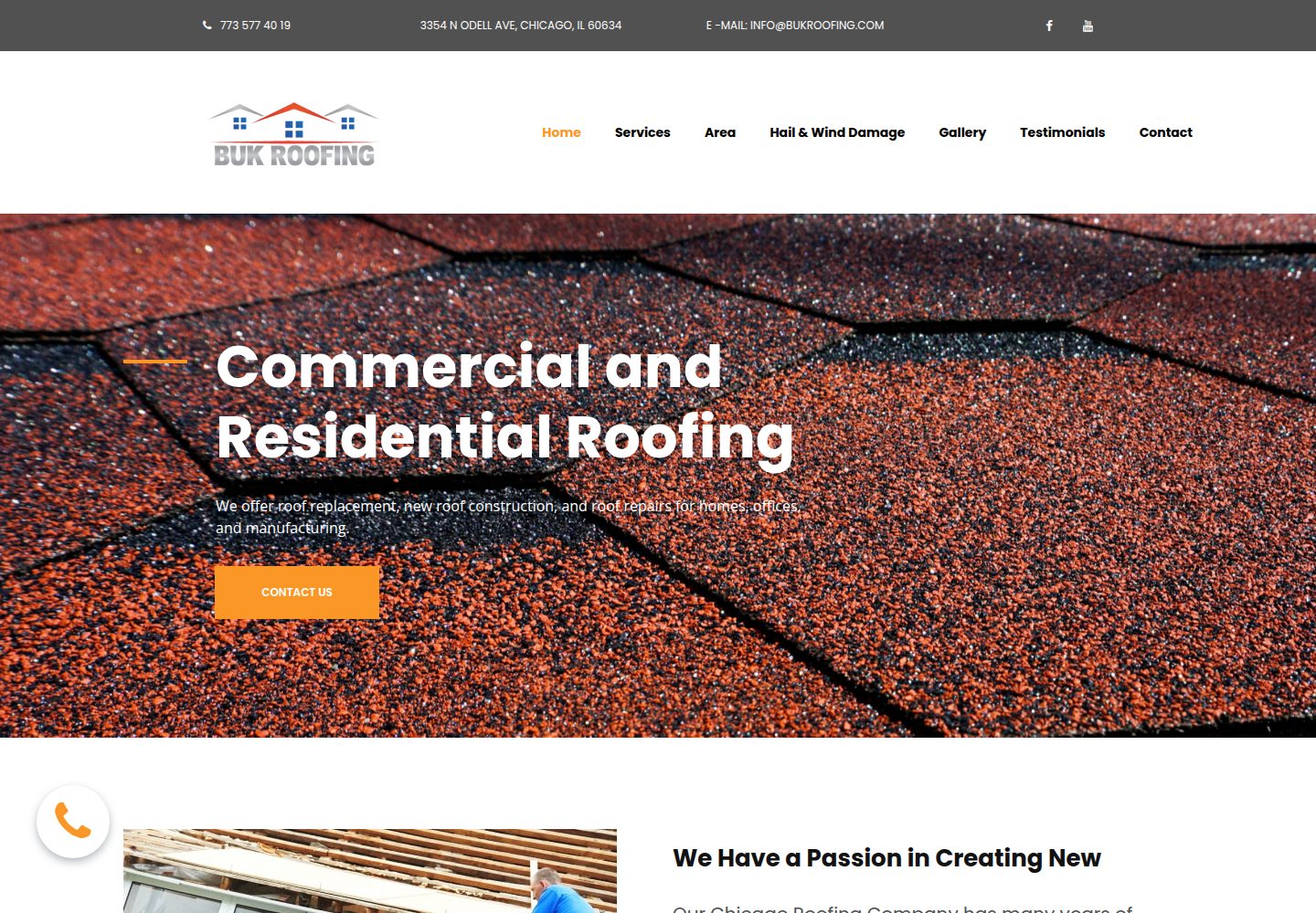 Buk Roofing – Chicago Roofing Company website screenshot