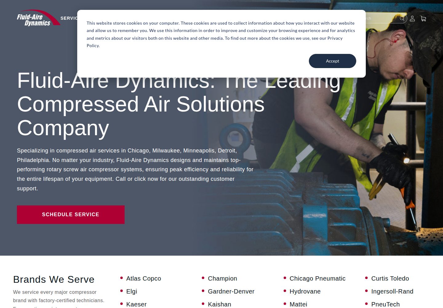 Fluid-Aire Dynamics website screenshot