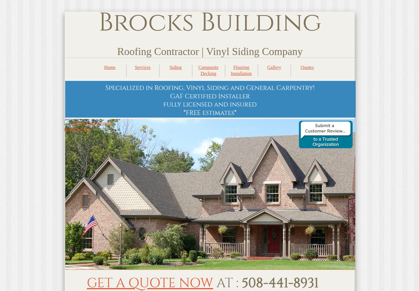 Roofing Contractor - Cape Cod website screenshot