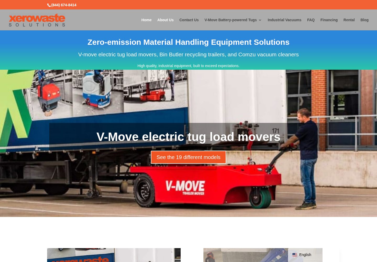 Xerowaste Solutions - V-move Load Movers website screenshot