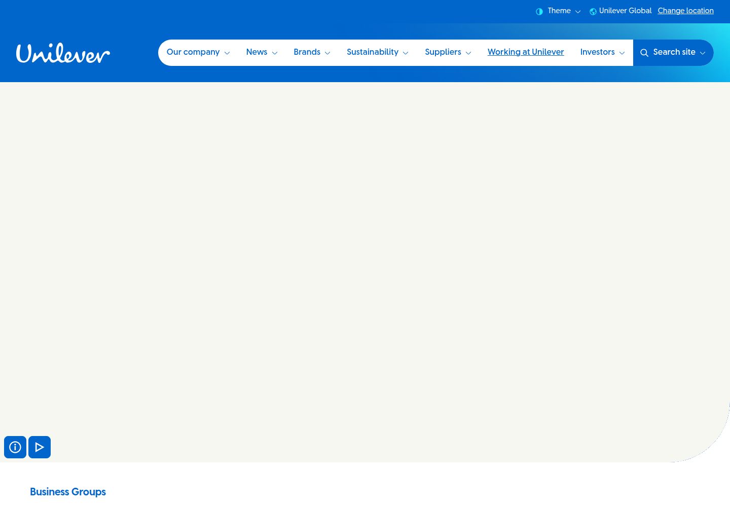 Unilever website screenshot