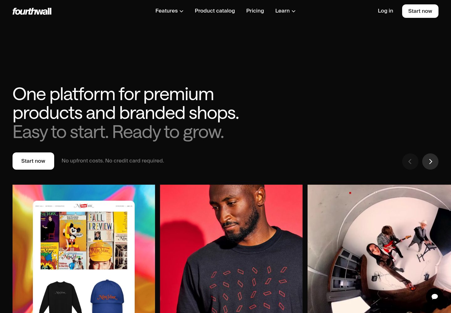 Fourthwall website screenshot