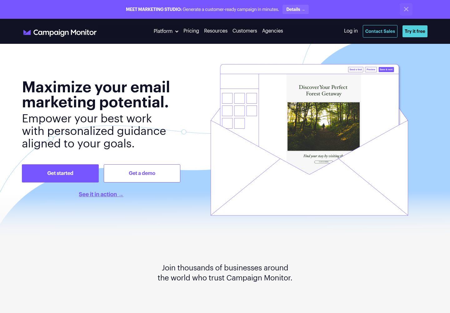 Campaign Monitor website screenshot