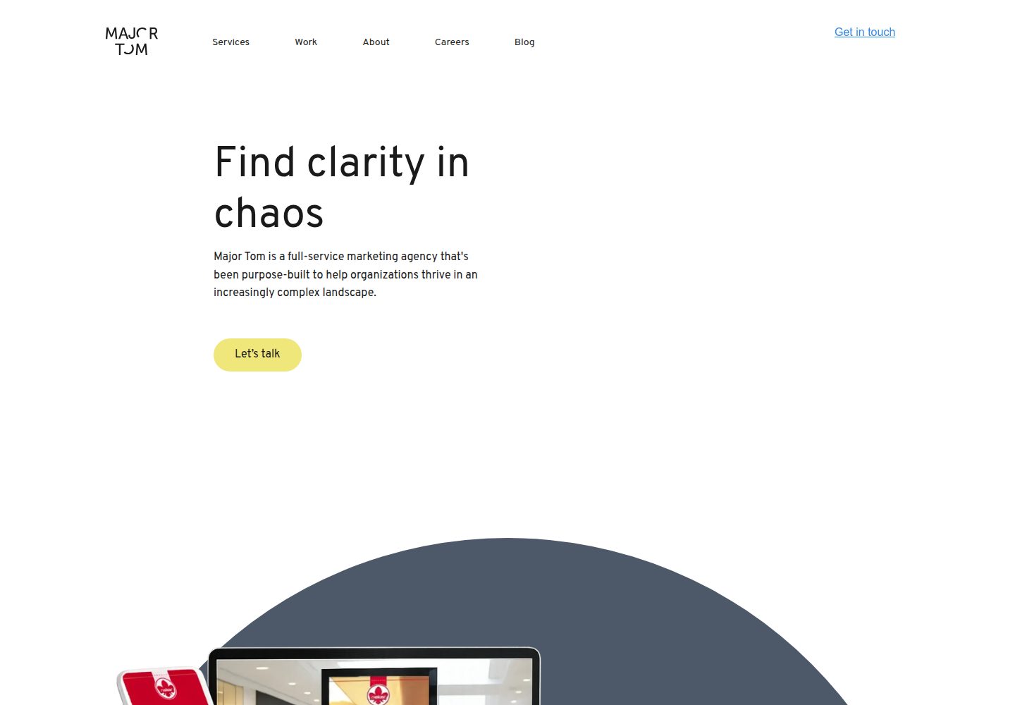 Major Tom website screenshot