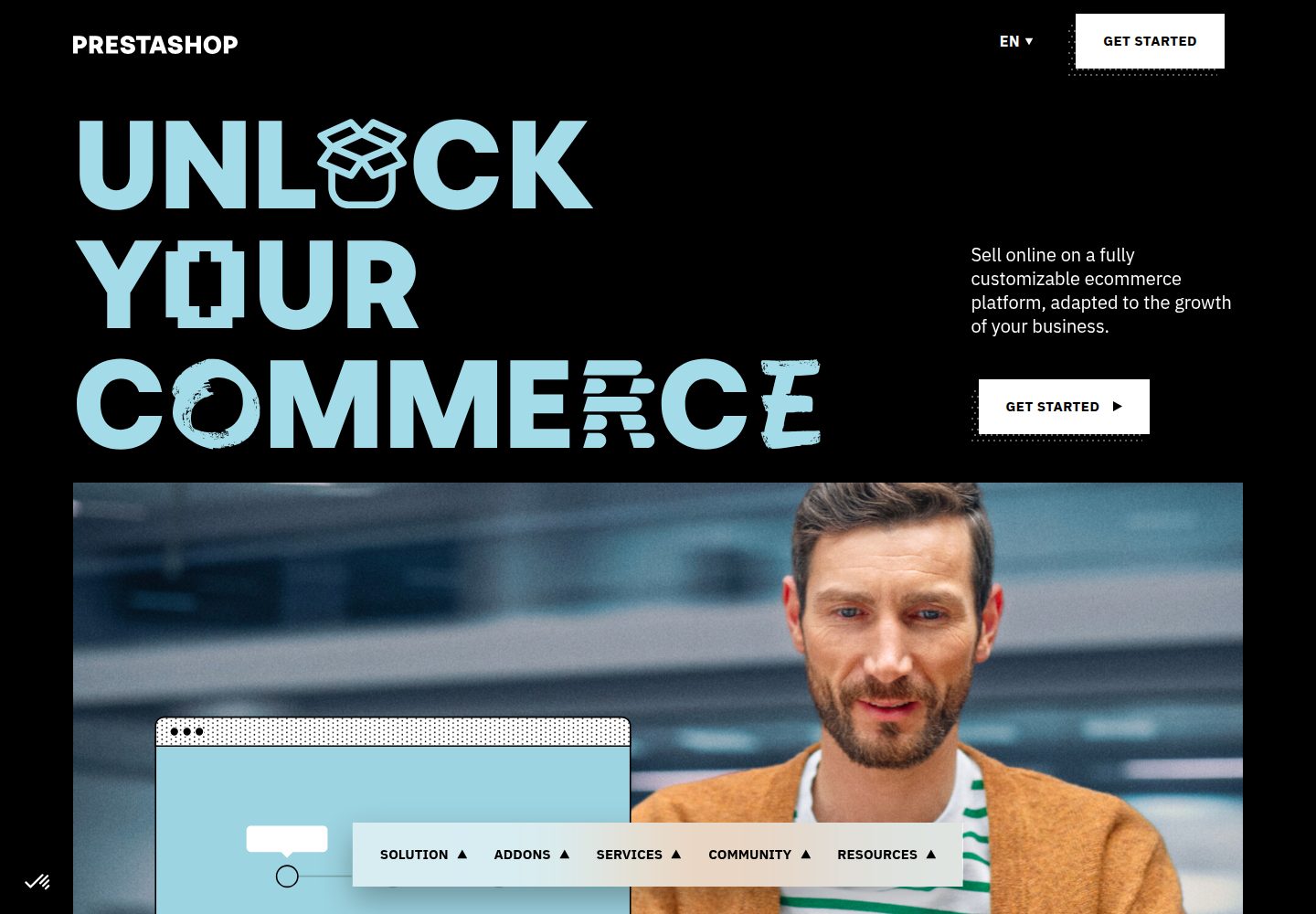 PrestaShop website screenshot