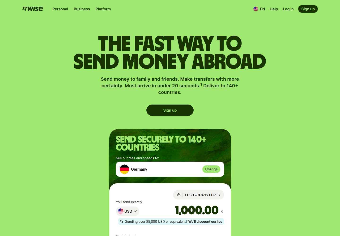 Wise website screenshot