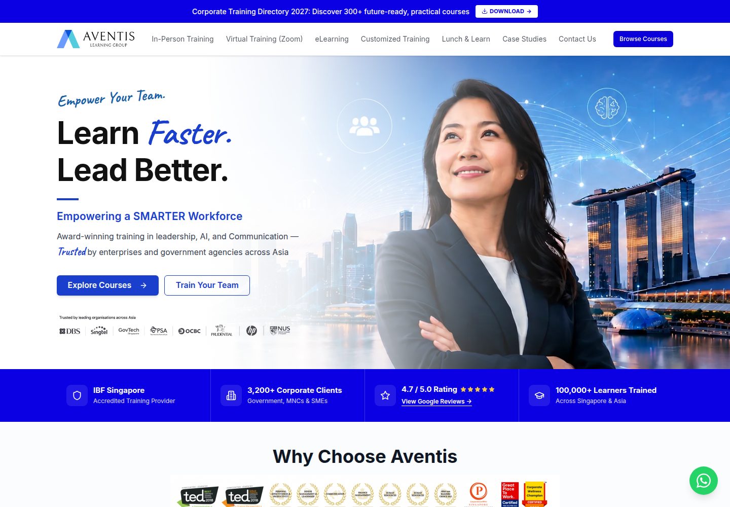 Aventis Learning Group website screenshot
