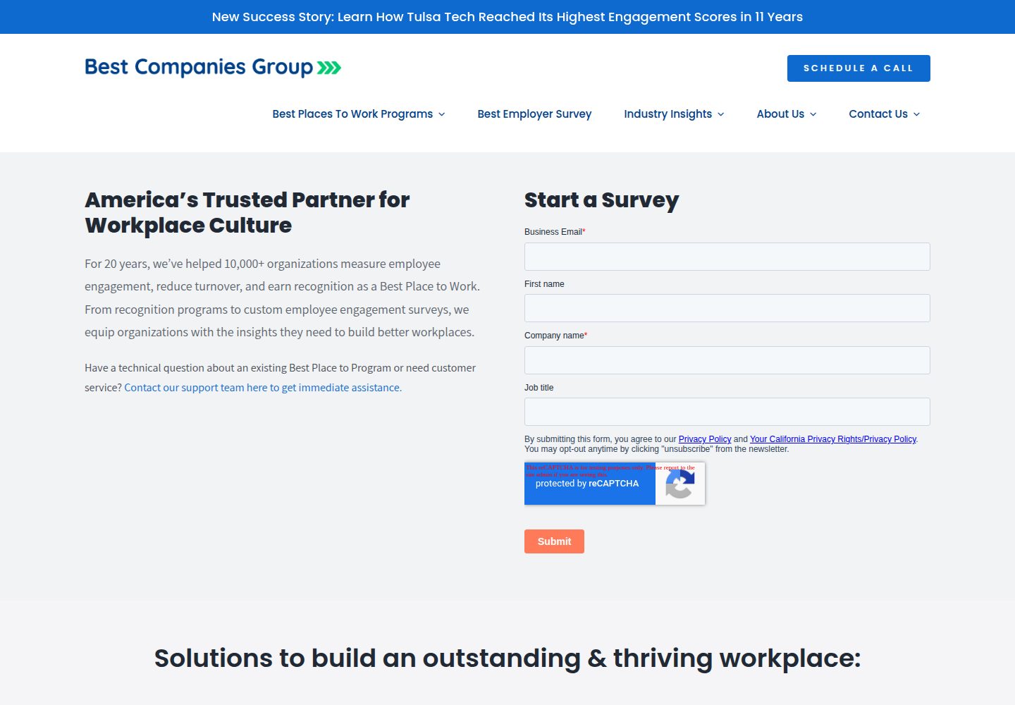 Best Companies Group website screenshot