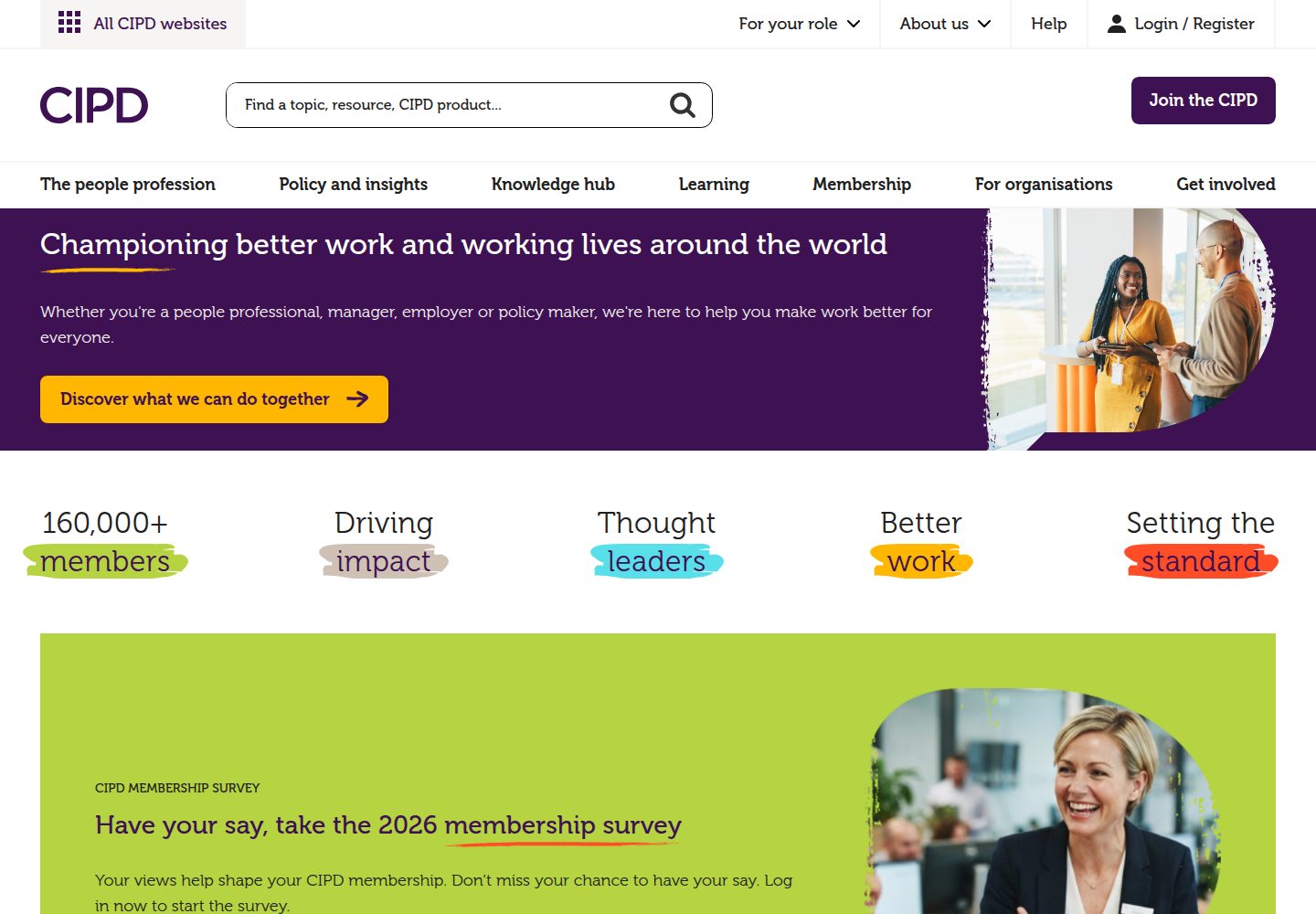 CIPD website screenshot