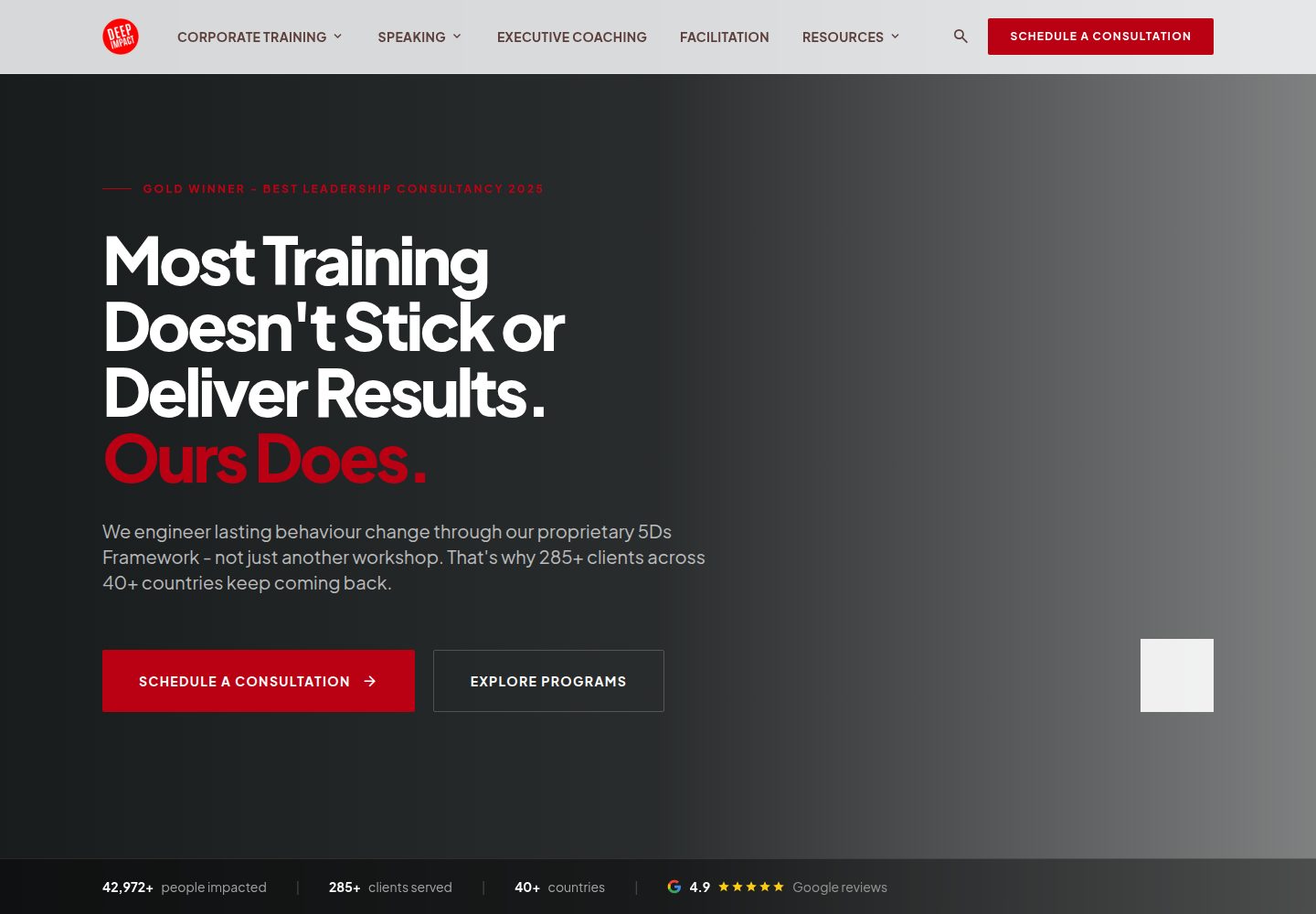 Deep Impact website screenshot