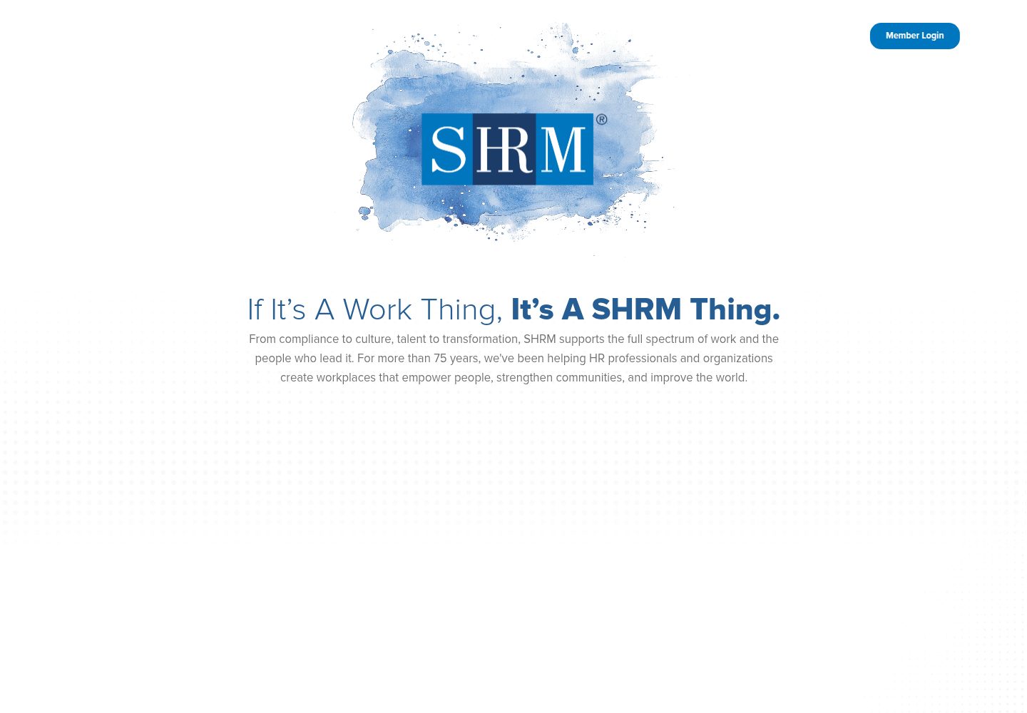 SHRM website screenshot