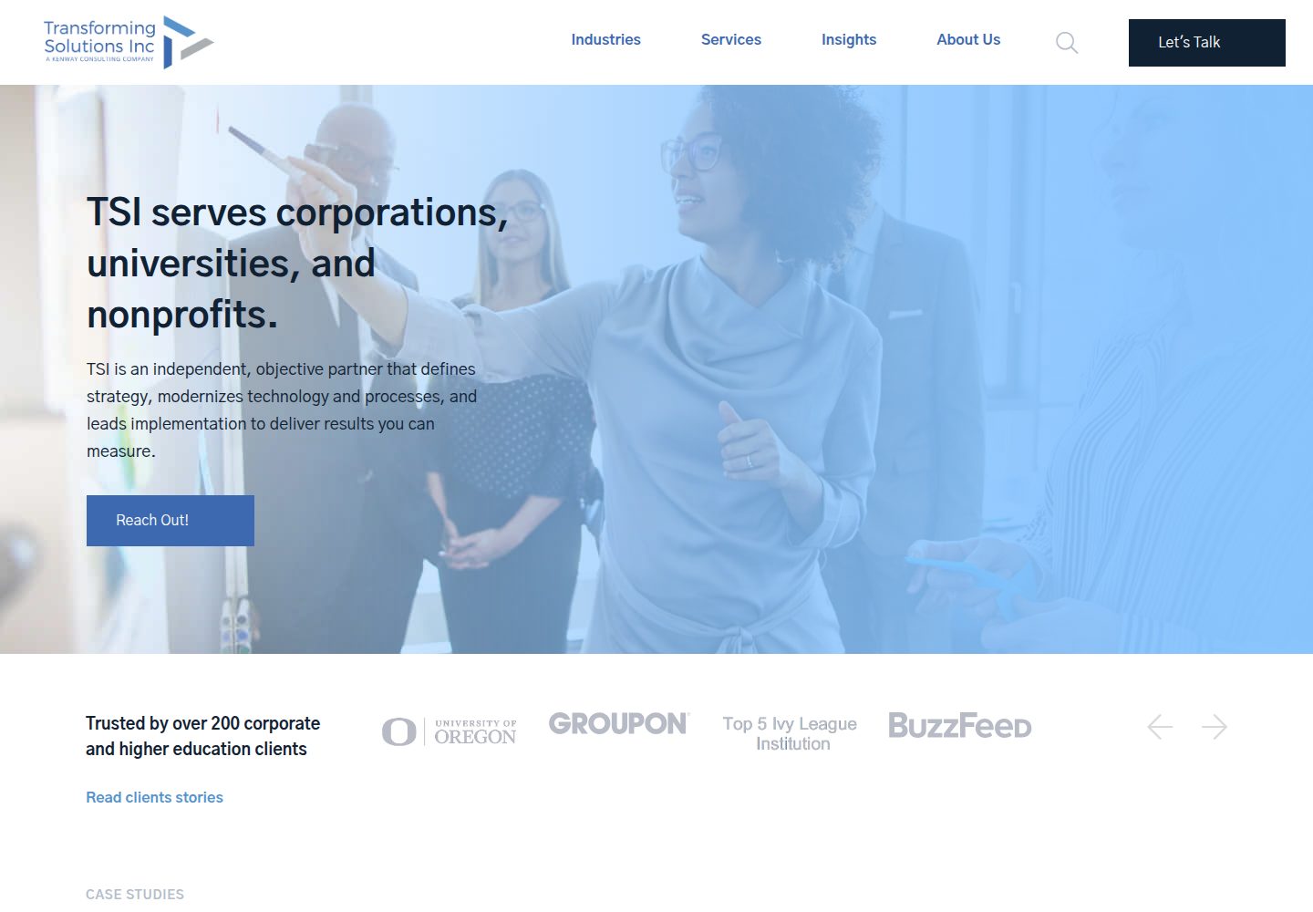 Transforming Solution Inc website screenshot