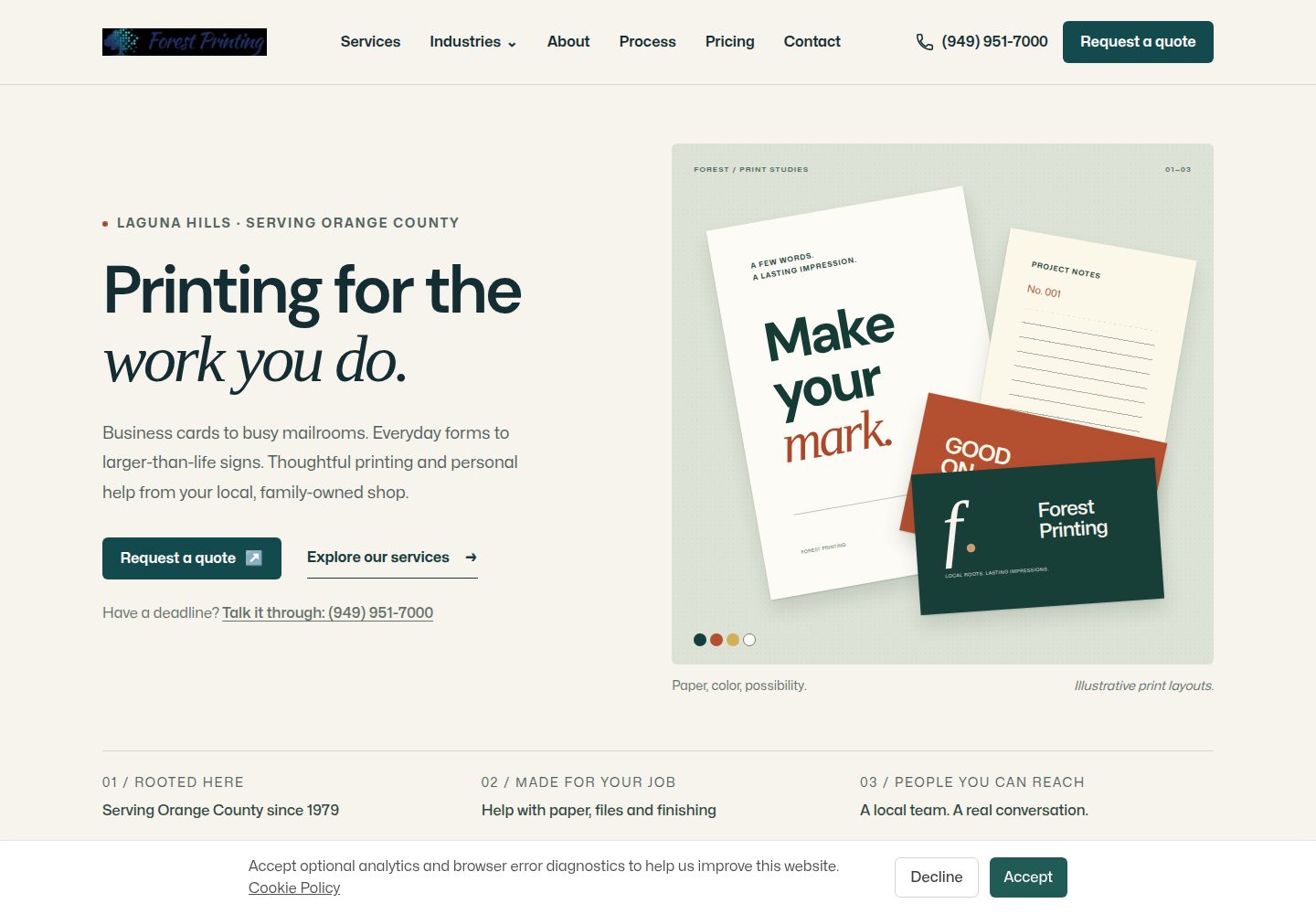 Family-Owned Printing Partner Since 1979 website screenshot