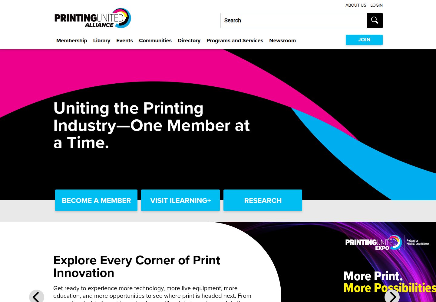 Printing United Alliance website screenshot