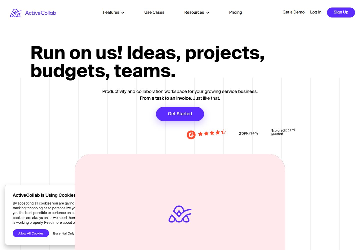 ActiveCollab website screenshot