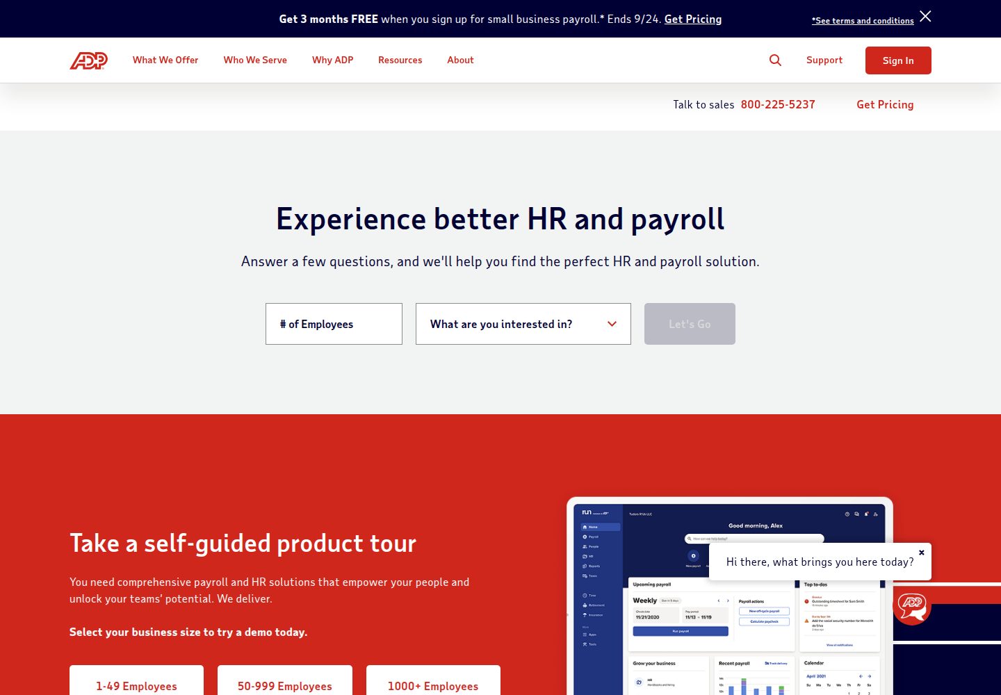 ADP website screenshot