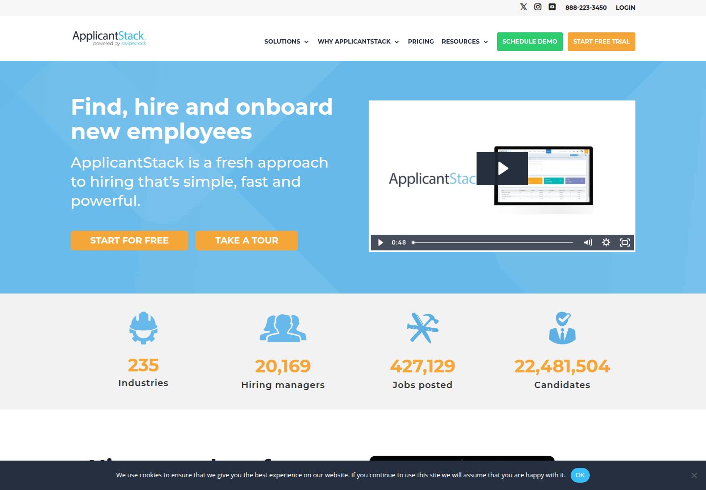 ApplicantStack website screenshot