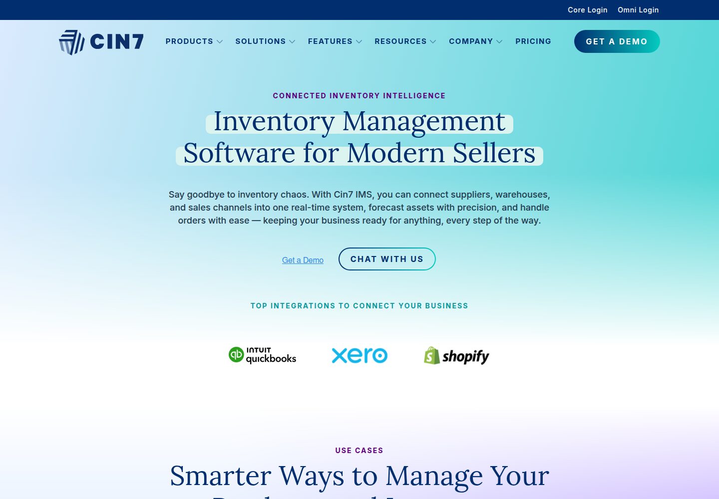 Cin7 website screenshot