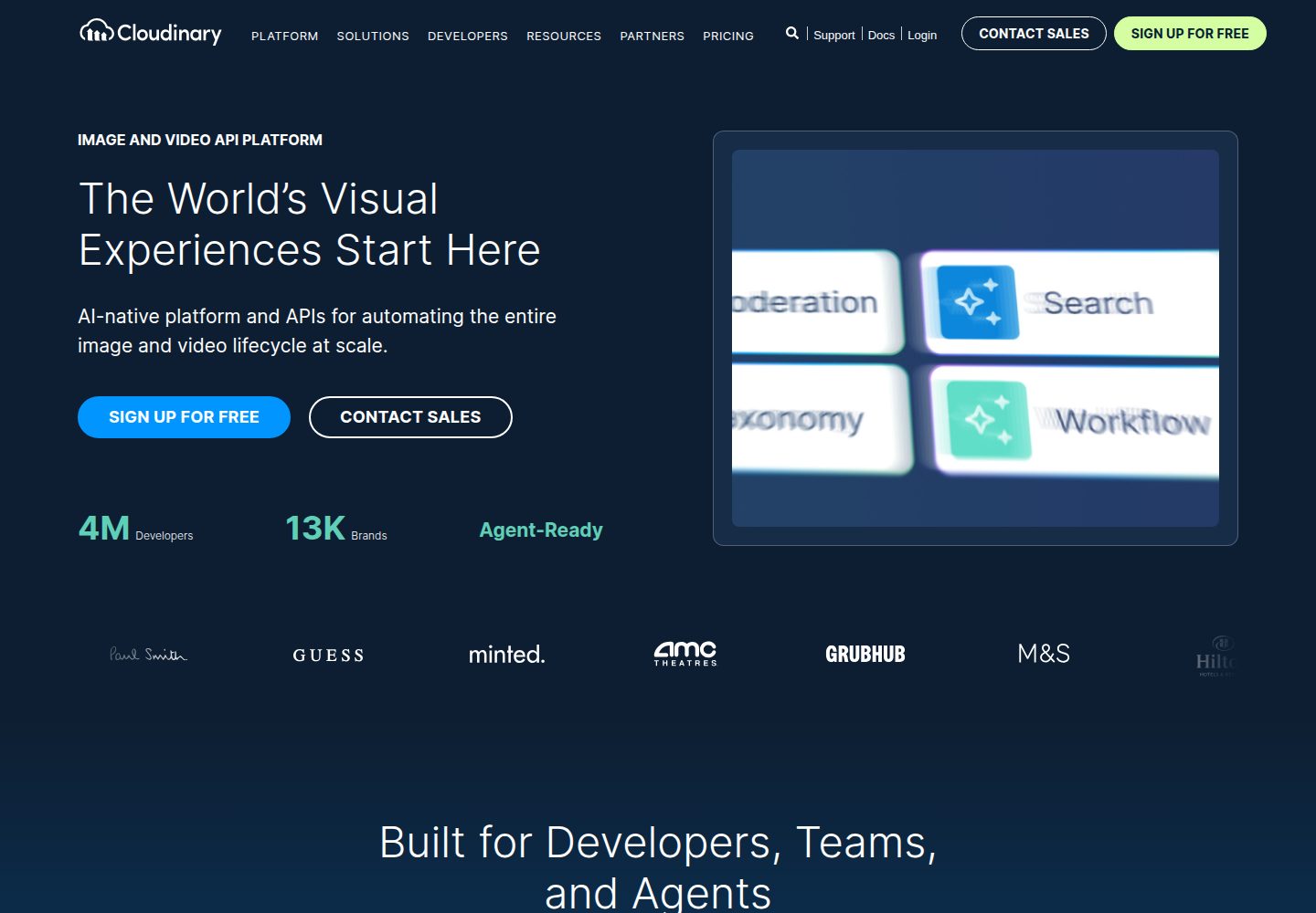 Cloudinary website screenshot
