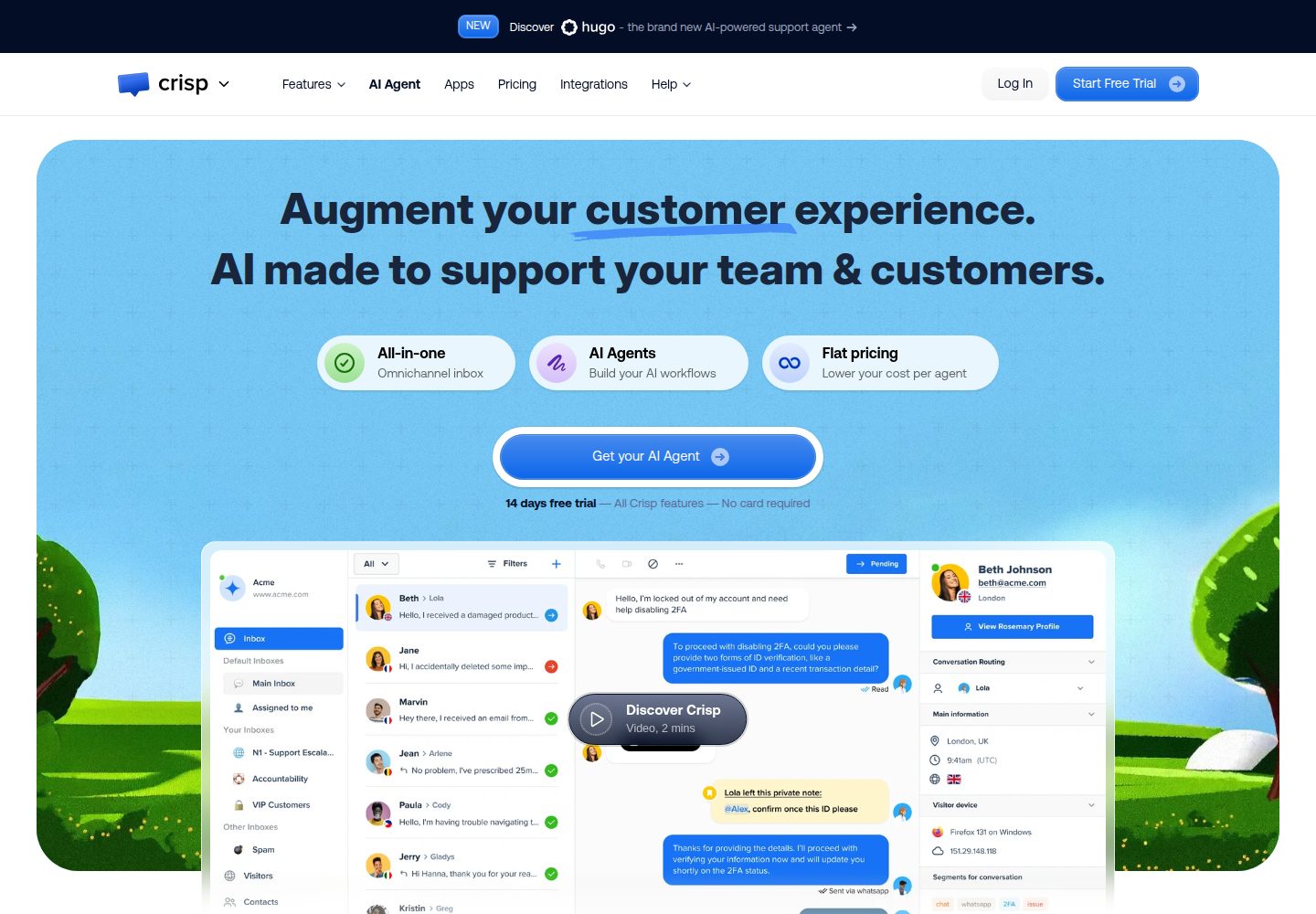 Crisp website screenshot