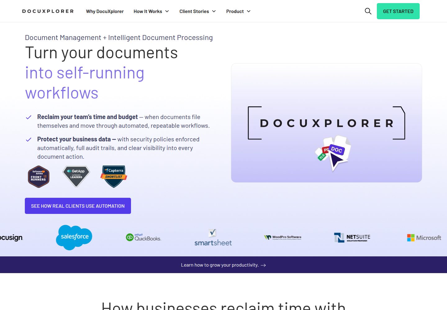 DocuXplorer website screenshot