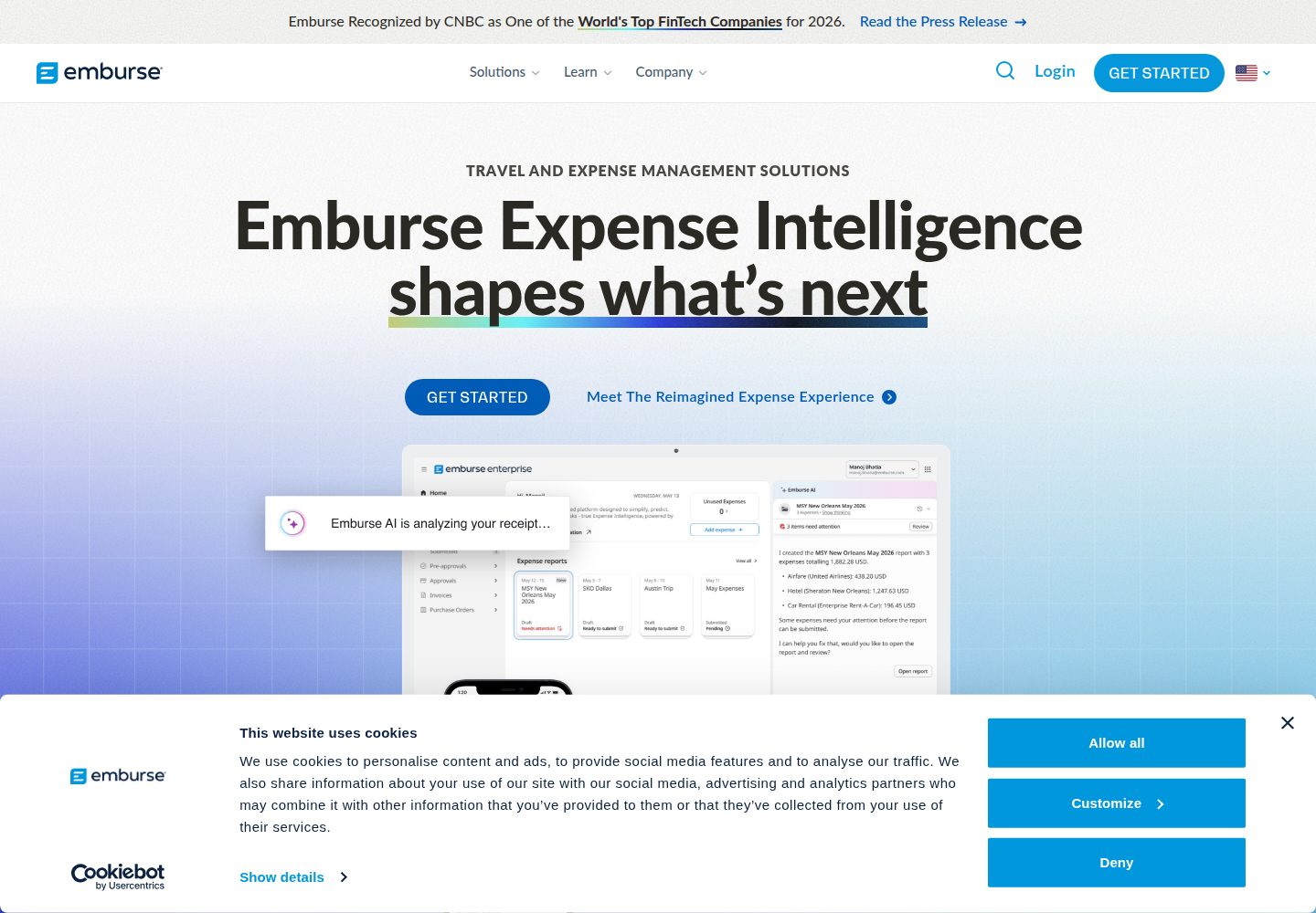 Emburse website screenshot
