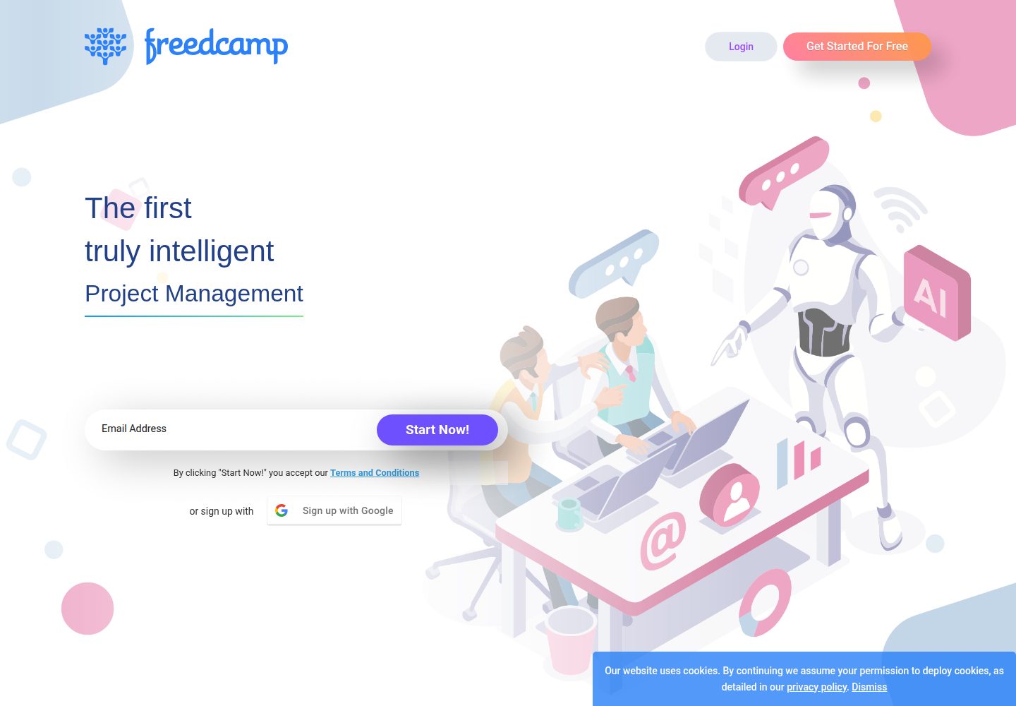 Freedcamp website screenshot