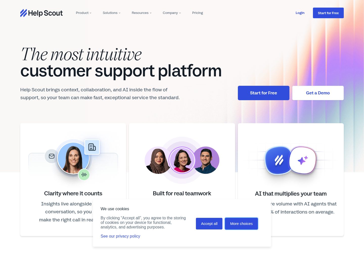 Help Scout website screenshot