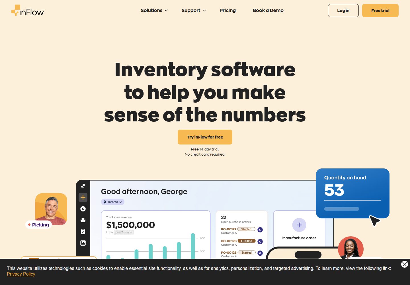 inFlow Inventory website screenshot