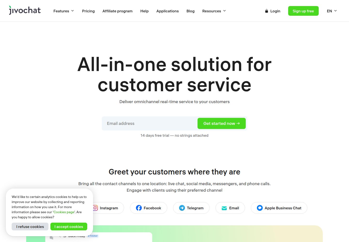 JivoChat website screenshot