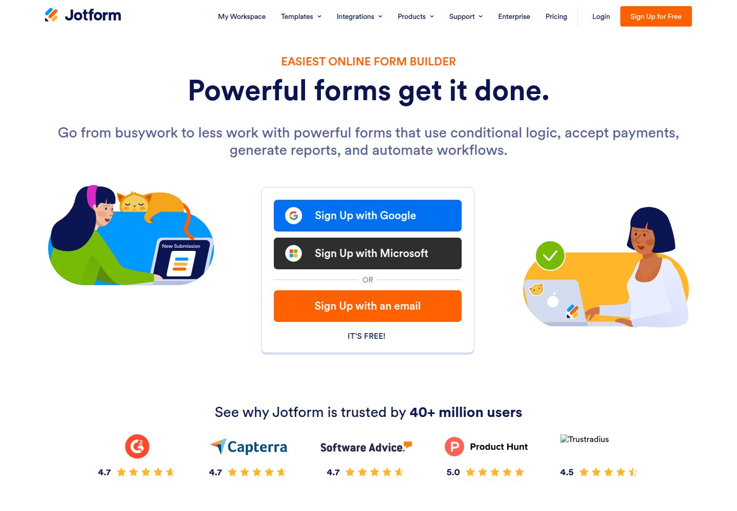 Jotform website screenshot