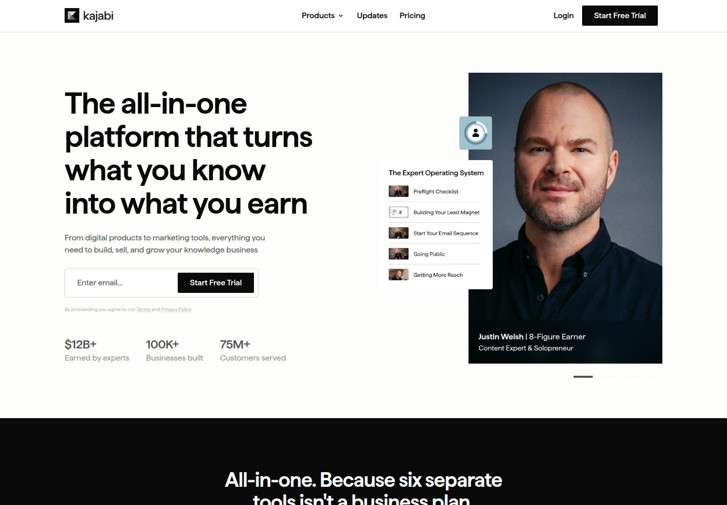 Kajabi website screenshot