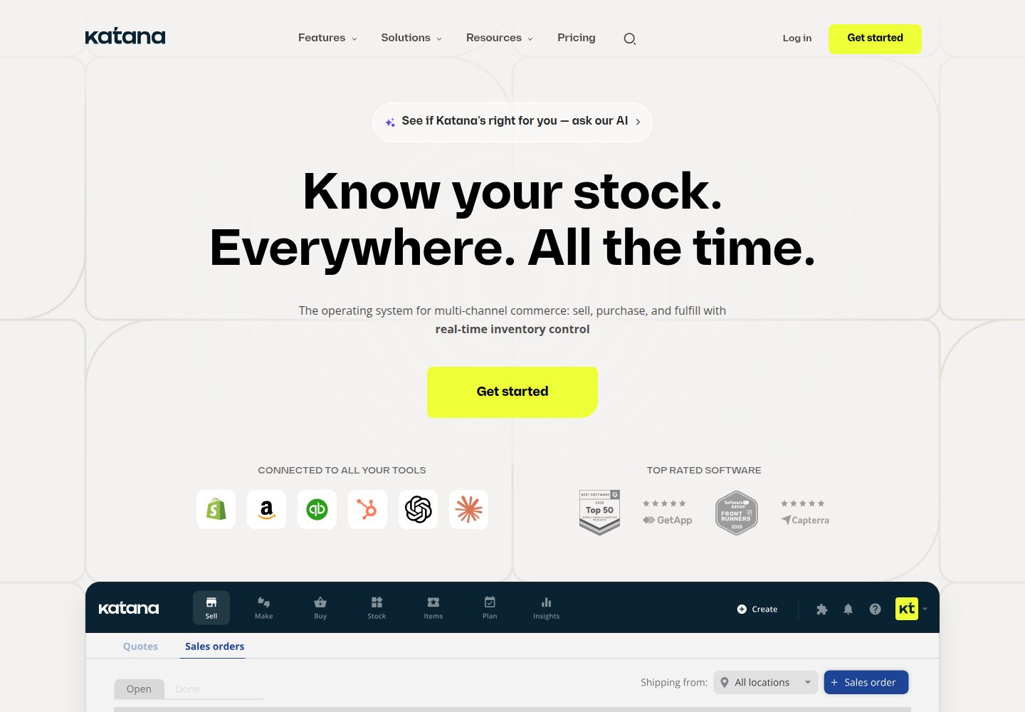 Katana website screenshot