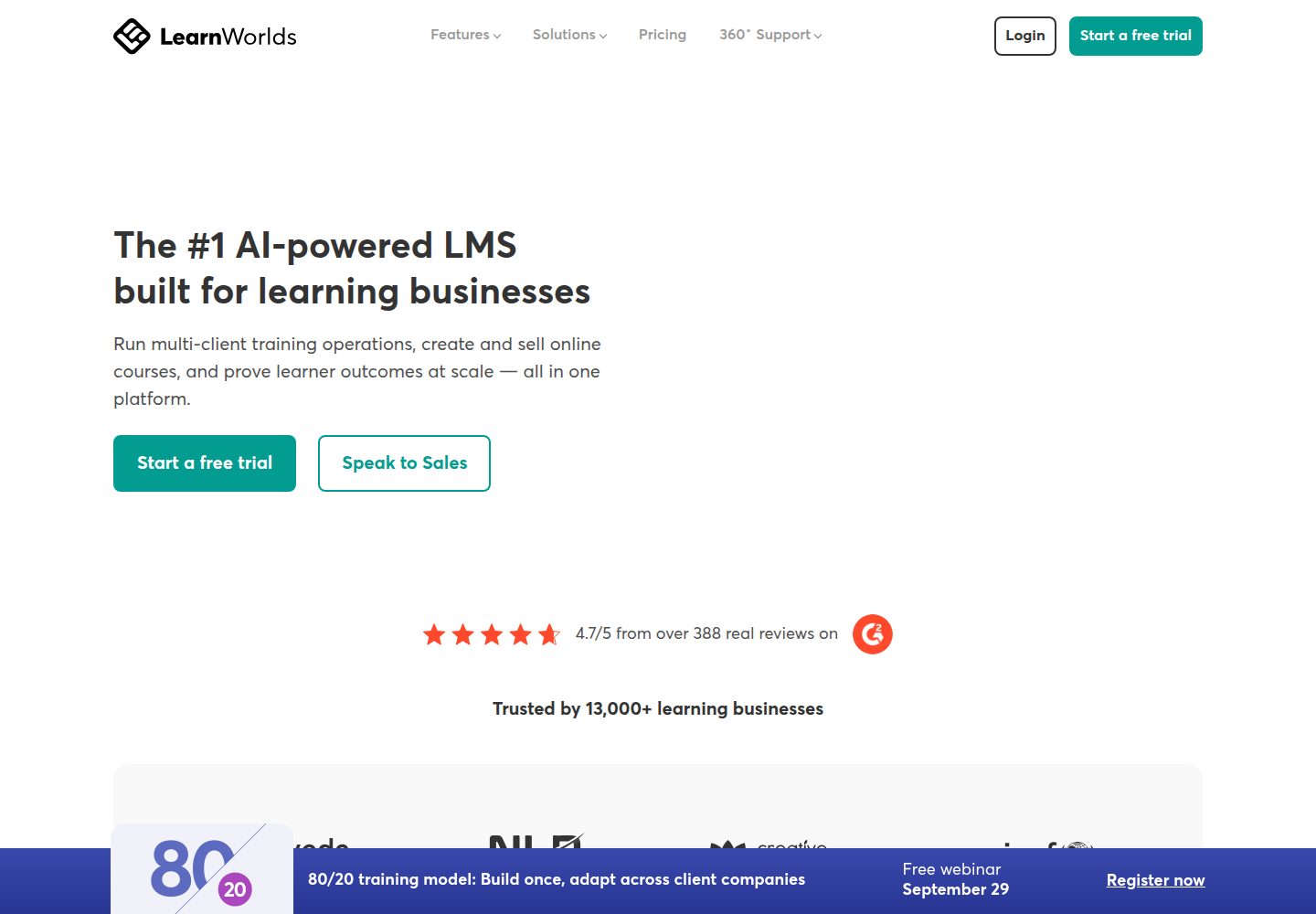 LearnWorlds website screenshot