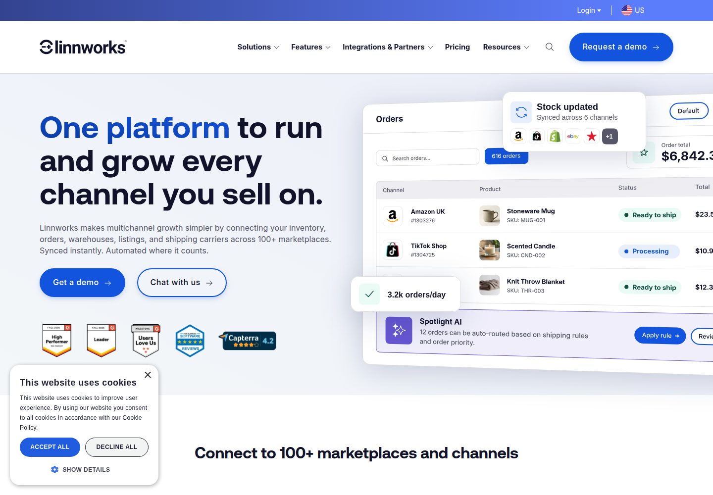 Linnworks website screenshot