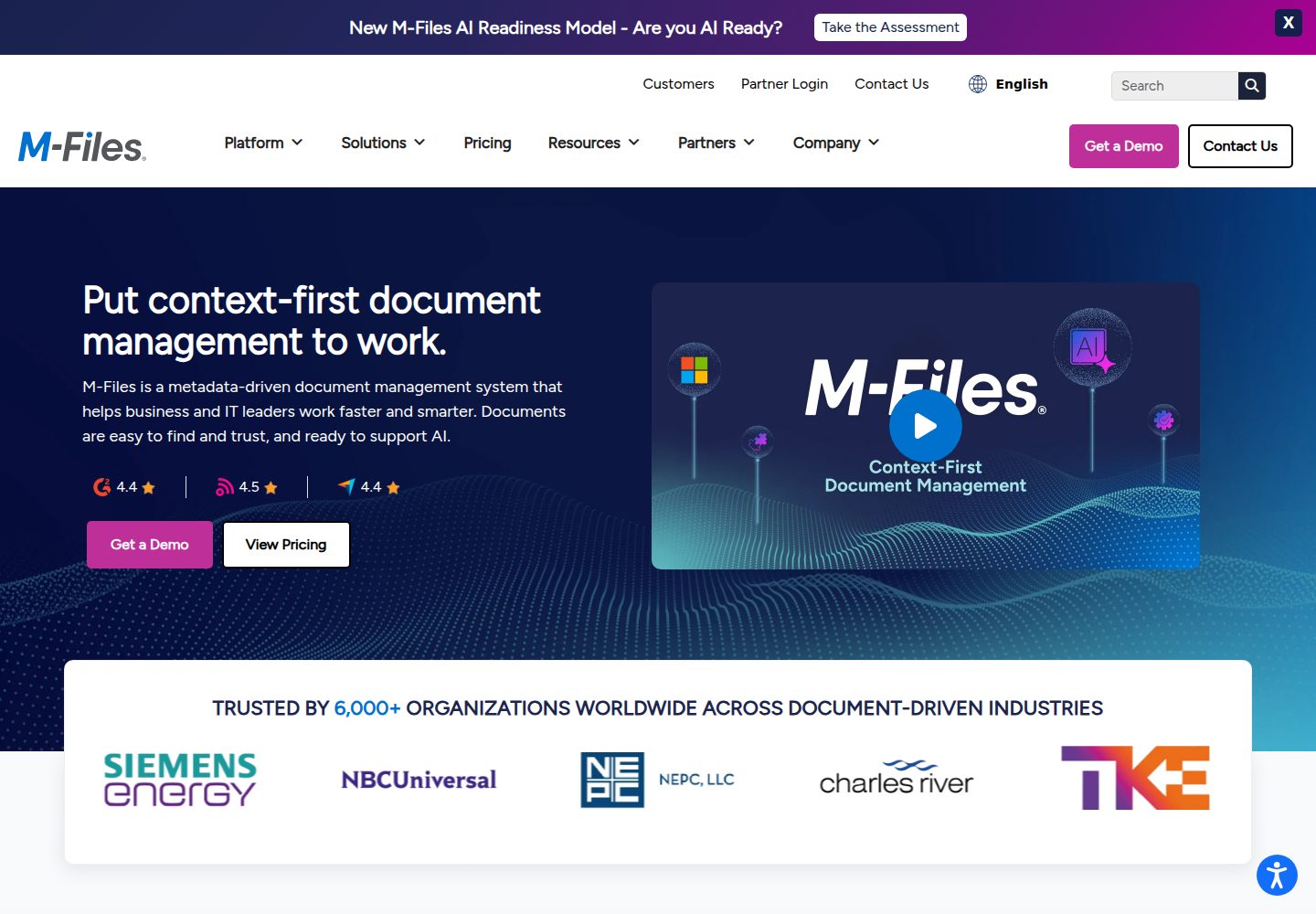 M-Files website screenshot