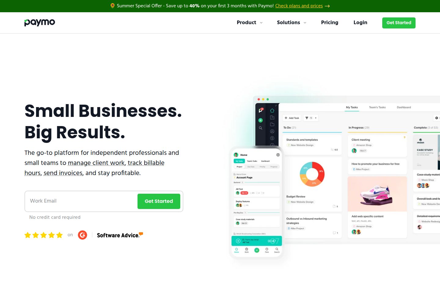Paymo website screenshot