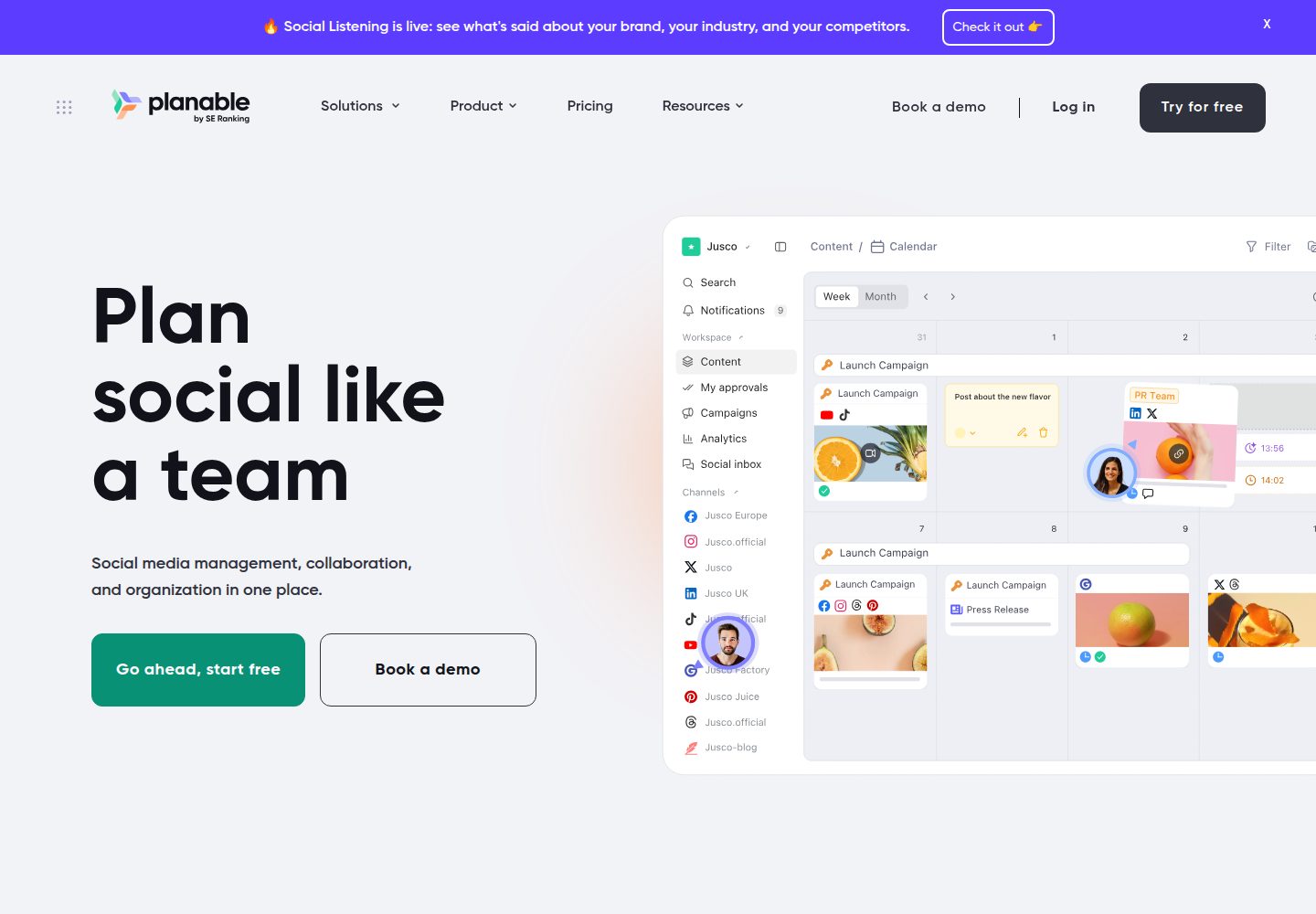 Planable website screenshot