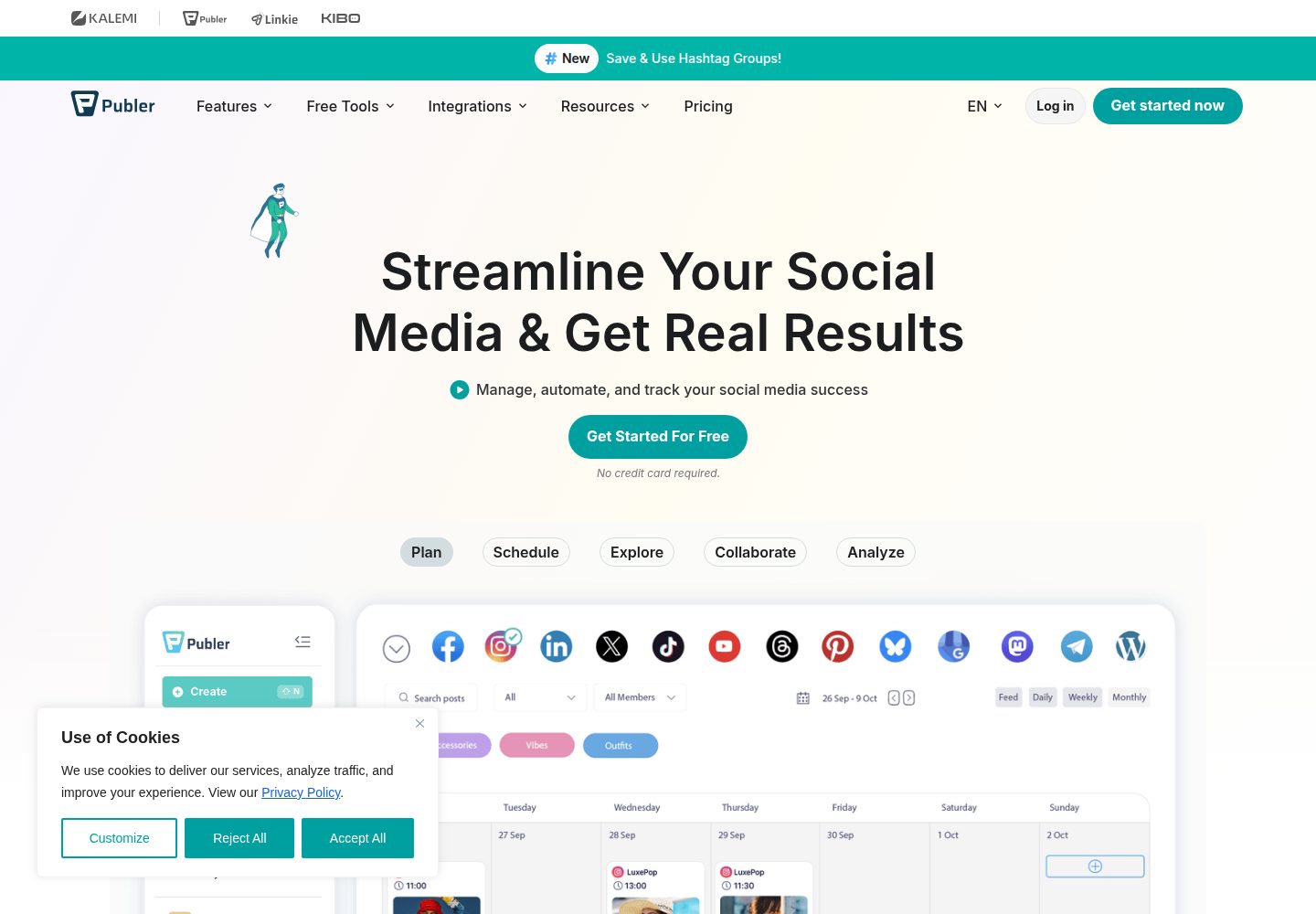 Publer website screenshot
