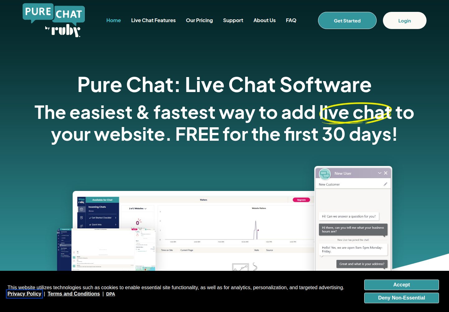 Pure Chat website screenshot