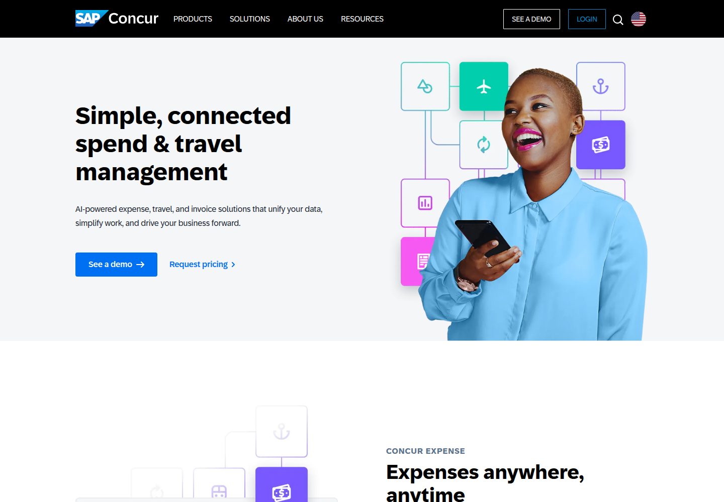 SAP Concur website screenshot