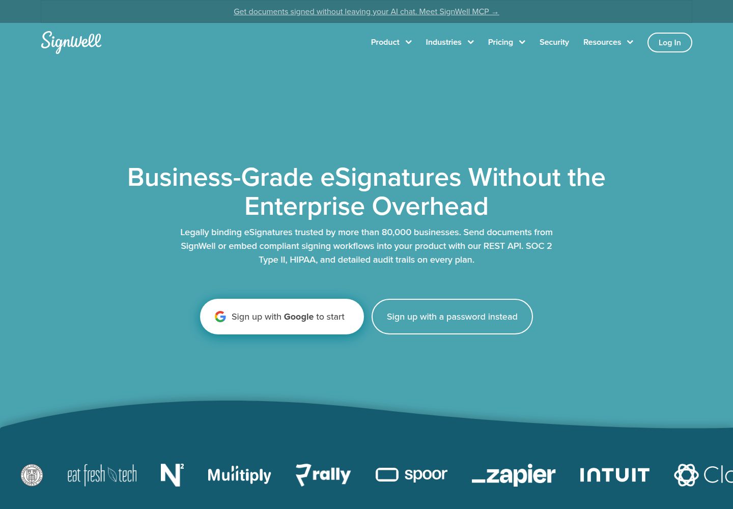 SignWell website screenshot