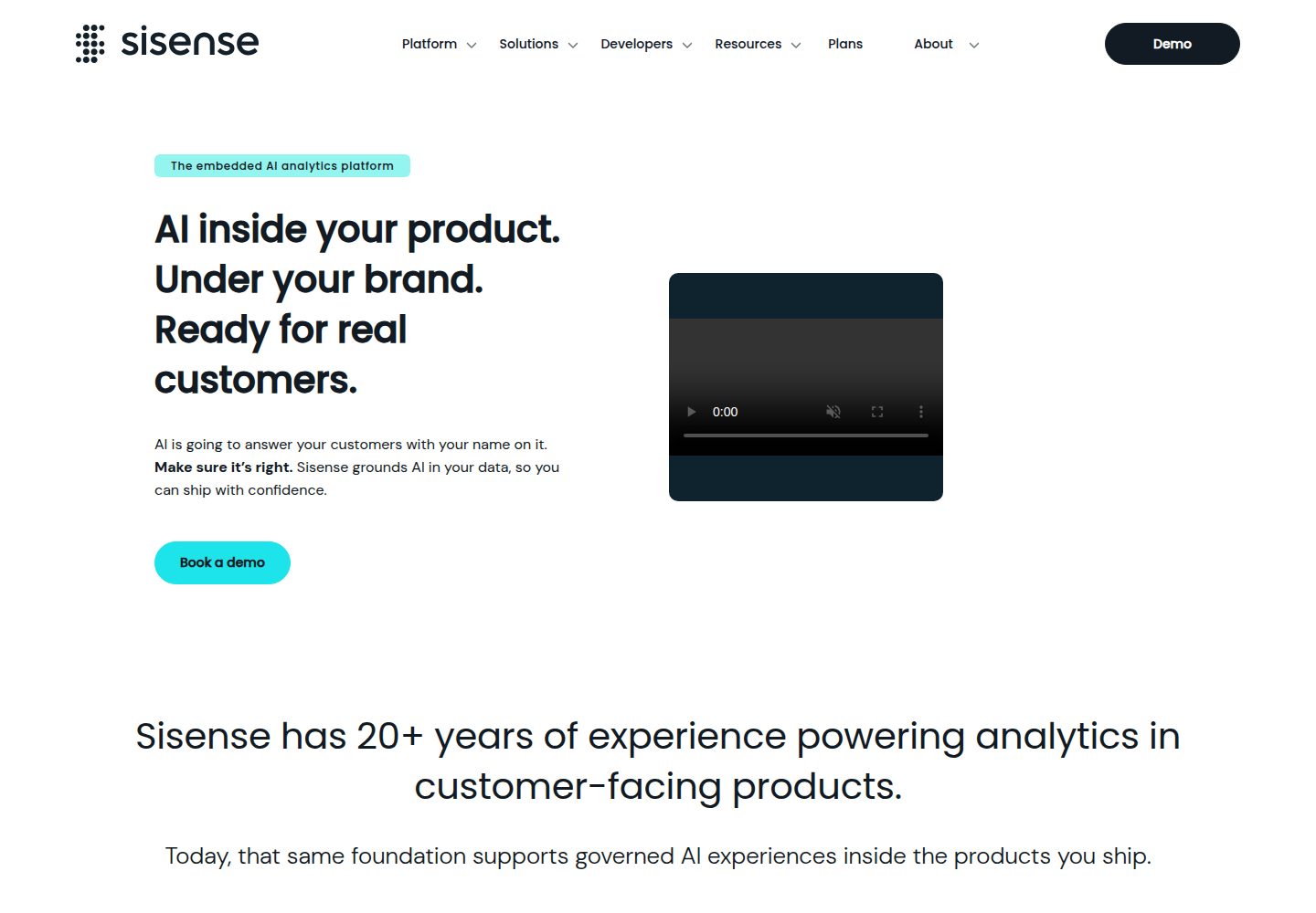 Sisense website screenshot